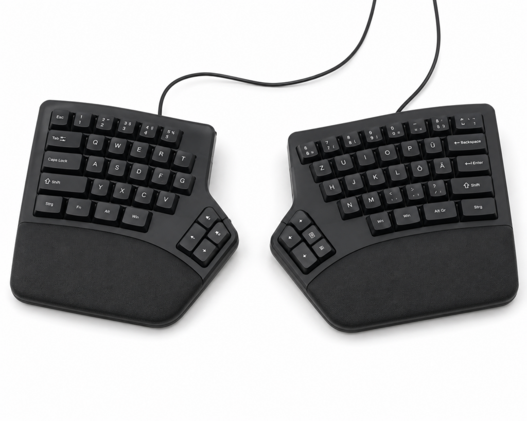 Ergonomische geteilte Tastatur - RueckenNackenCheck.de